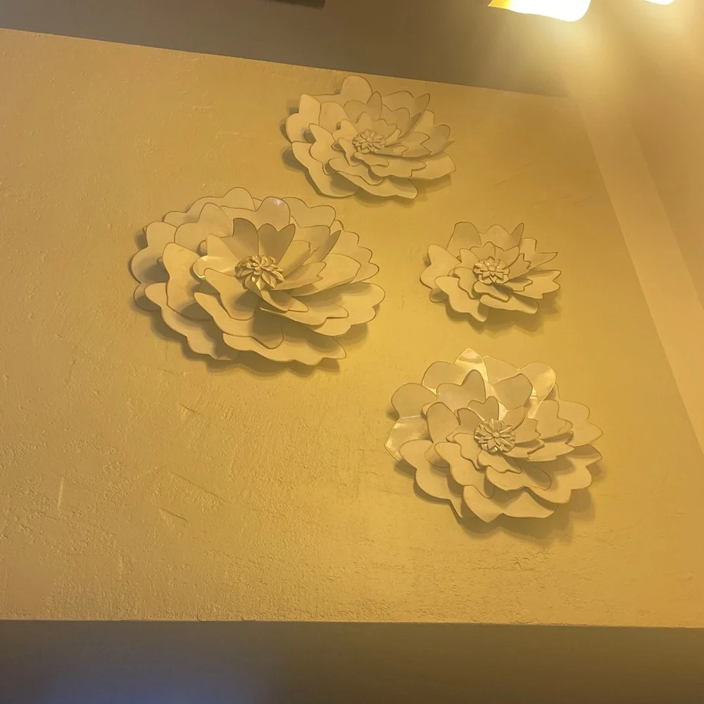 Z Gallerie Cream Floral Wall Art Trio